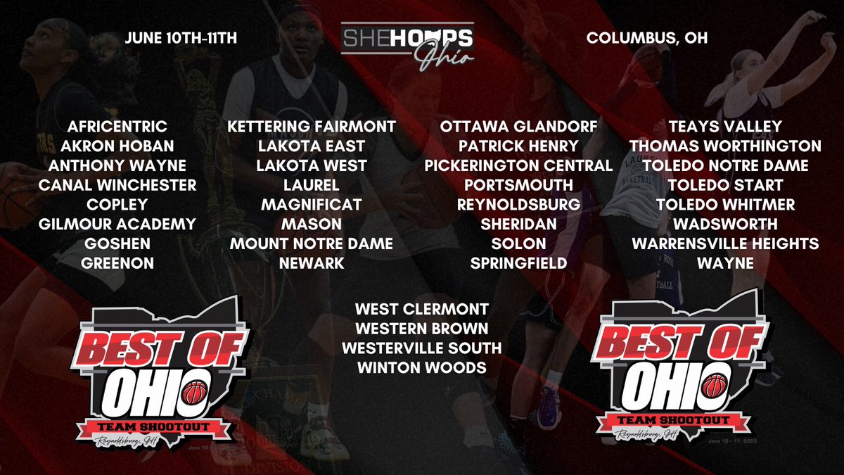 Looking forward to the Best of Ohio team event next weekend in Columbus!!

3️⃣4️⃣ combined state championships under one roof!!

🔥🔥🔥

#SheHoops #Ohio