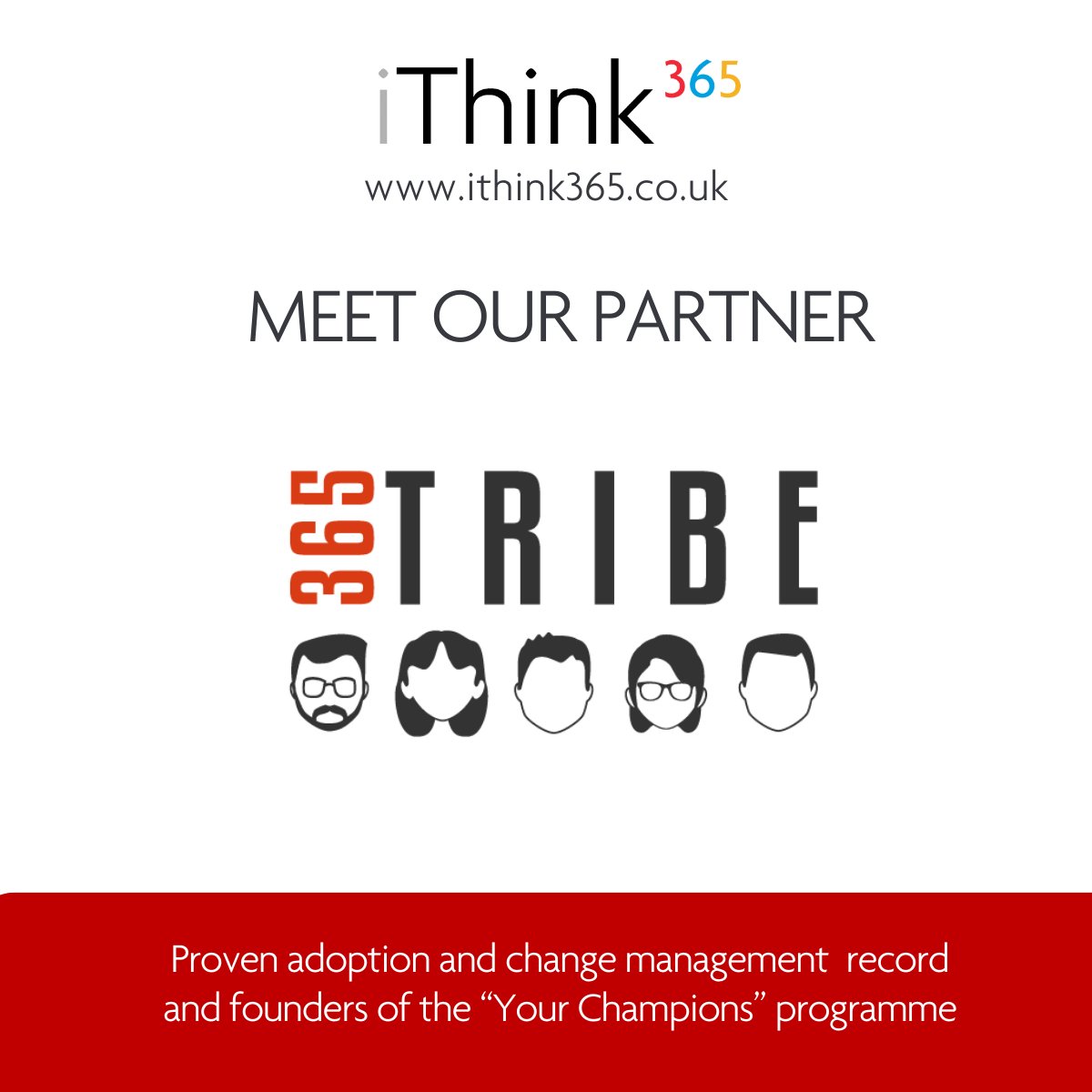 . <a href="/iThink_365/">iThink 365</a> partners with <a href="/your365tribe/">365Tribe</a> due to its proven adoption and change adoption record. Their approach enables our customers to maximise their Microsoft 365 investment by building a champions programme -ow.ly/Q6UI50OtcT8

#iThink365 #microsoft365 #microsoftpartner