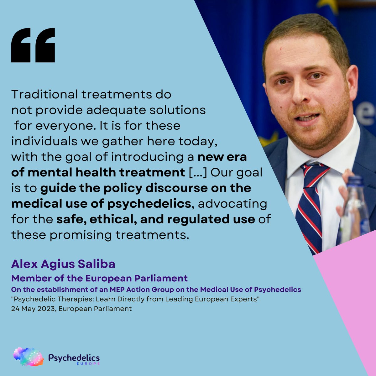 PsychedelicsEUROPE (@psychedelicseu) on Twitter photo 💪Powerful words from MEP Alex Agius Saliba🇪🇺
During last week's event "Psychedelic Therapies: Learn Directly from Leading European Experts" which marked the launch of the MEP Action Group on the Medical Use of Psychedelics, MEP <a href="/alexagiussaliba/">Alex Agius Saliba</a> delivered an inspiring speech, 💪Powerful words from MEP Alex Agius Saliba🇪🇺
During last week's event "Psychedelic Therapies: Learn Directly from Leading European Experts" which marked the launch of the MEP Action Group on the Medical Use of Psychedelics, MEP <a href="/alexagiussaliba/">Alex Agius Saliba</a> delivered an inspiring speech,