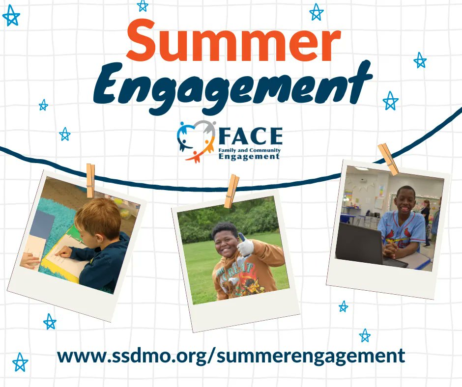 NorthviewSSD's tweet photo. SSD's FACE has gathered summer engagement resources for families! Find information on Charting the LifeCourse, maintaining schedules and structures, learning websites, summer programs, and free (or nearly free) places to visit in St. Louis County. 
https://t.co/TUaYKbs7hA https://t.co/vHsEOXdmWW