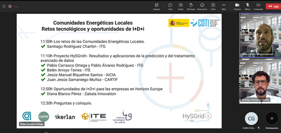 HySGridCervera's tweet photo. 🎯 Ayer celebramos el #webinar "Comunidades Energéticas Locales. Retos tecnológicos y oportunidades de I+D+i"

¡Gracias a todas y a  @Zabala_IC   por su contribución!

🚀¡Nos vemos en el próximo webinar!

@itenergia @Aicia_ @CARTIFCT @IKERLANofficial @ITGGalicia 
@CDTI_innovacion https://t.co/DZw0WKVOKP