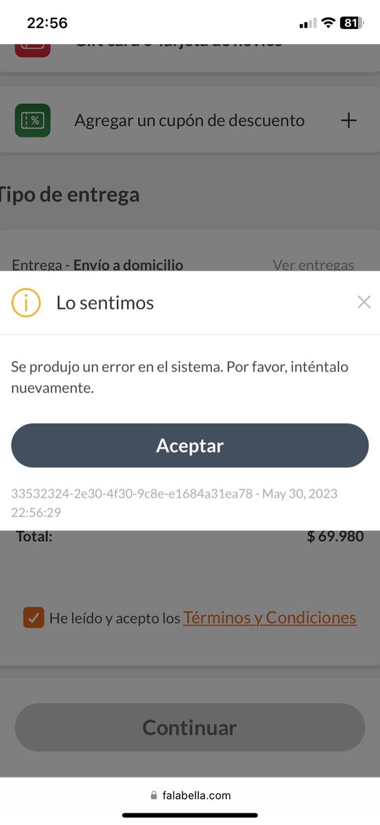 fbrcrojas's tweet photo. @FalabellaAyuda ayer quise comprar un par de zapatos y al momento de pagar me realizaron varios cobros de 70, 66 pesos a la TC, pero no se concretó la venta del producto al parecer. Me ayudan please https://t.co/cUQPStcNTx