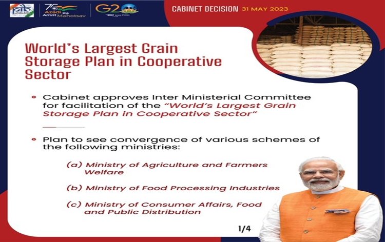 The Union Cabinet on Wednesday approved Rs 1 lakh crore program to create the world's largest grain storage capacity in the cooperative sector to reduce crop damages and prevent distress sales by farmers, besides strengthening the country's food security.
#farmers
#FoodSecurity