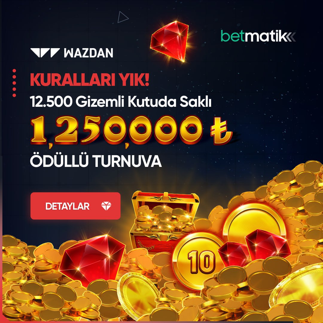 ✊ Wazdan Turnuvası İle Kuralları #Betmatik'te Yık!

💎 Sende Katıl, 12.500 Gizemli Kutuda Saklı  1.250.000 TL'nin Sahibi Ol!

 ⏳ Başlangıç - Bitiş Tarihi: 15.05.2023 - 15.08.2023

🔒  Güvenilir bahsin adresi;
➡️  tinyurl.com/ja3ps9bu