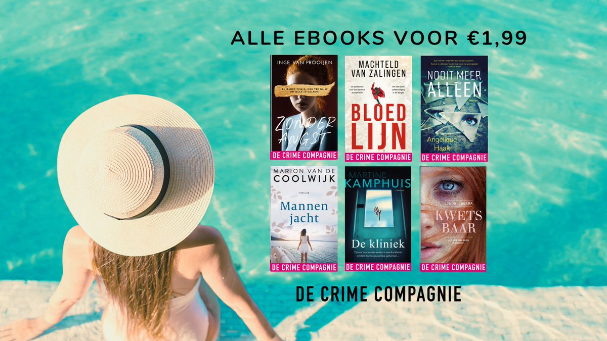 Lekker lezen in de zomer. Pak nu je kans!  Alle ebooks van De Crime Compagnie voor slechts €1,99!
Alleen in juni! Laatste dag!