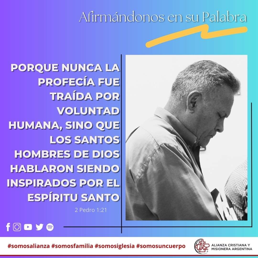 ACyMArg's tweet photo. Buen día,
La Palabra de Dios es la palabra profética más segura y toda profecía debe estar contrastada con la Palabra de Dios que ha sido revelada. Toda la Palabra de Dios dirige nuestra mirada hacia el regreso del Señor “hasta que el día esclarezca y el lucero de la mañana salga https://t.co/Lc0eunrW3C