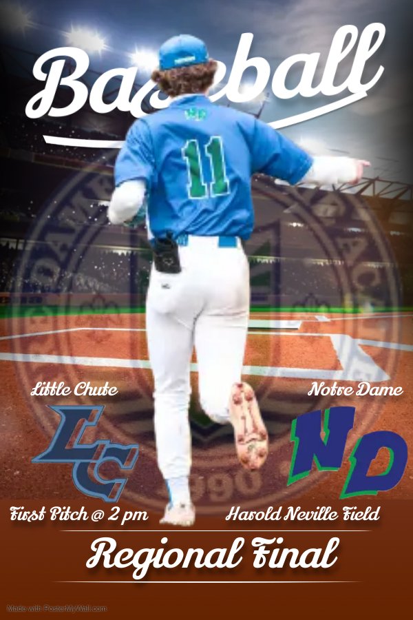 Regional Final this afternoon at Harold Neville Field!! Triton's take on Little Chute with a trip to Sectionals on the line. First pitch is at 2 pm. Come out and support High School Baseball ⚾
<a href="/NDATritonSports/">Notre Dame Academy Athletics - Green Bay, WI</a> 
@PBRWisconsin
