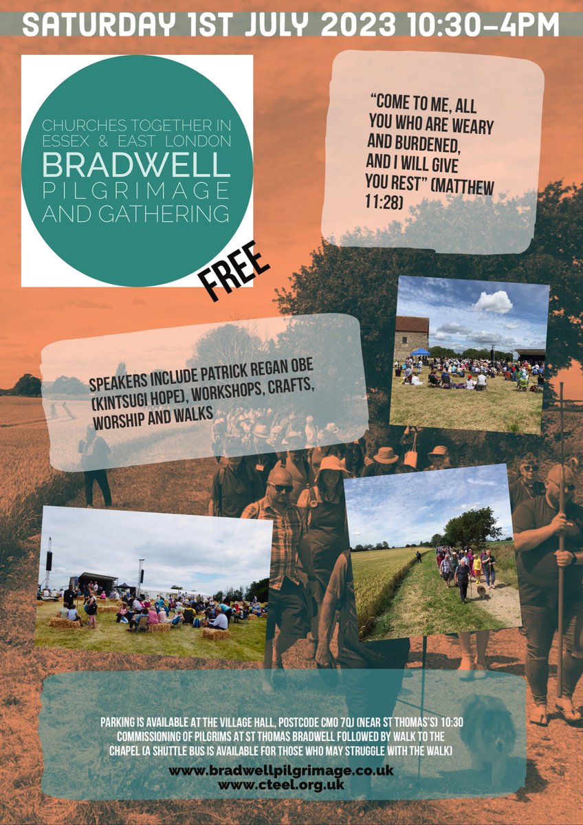 Join us on 1st July, our theme this year is “Come to me, all you who are weary and burdened, and I will give you rest." Matthew 11:28

Our speakers include Rob Purnell from Love Essex, Archdeacon Mike Power from Diocese of Chelmsford and Patrick Regan from Kintsugi Hope.