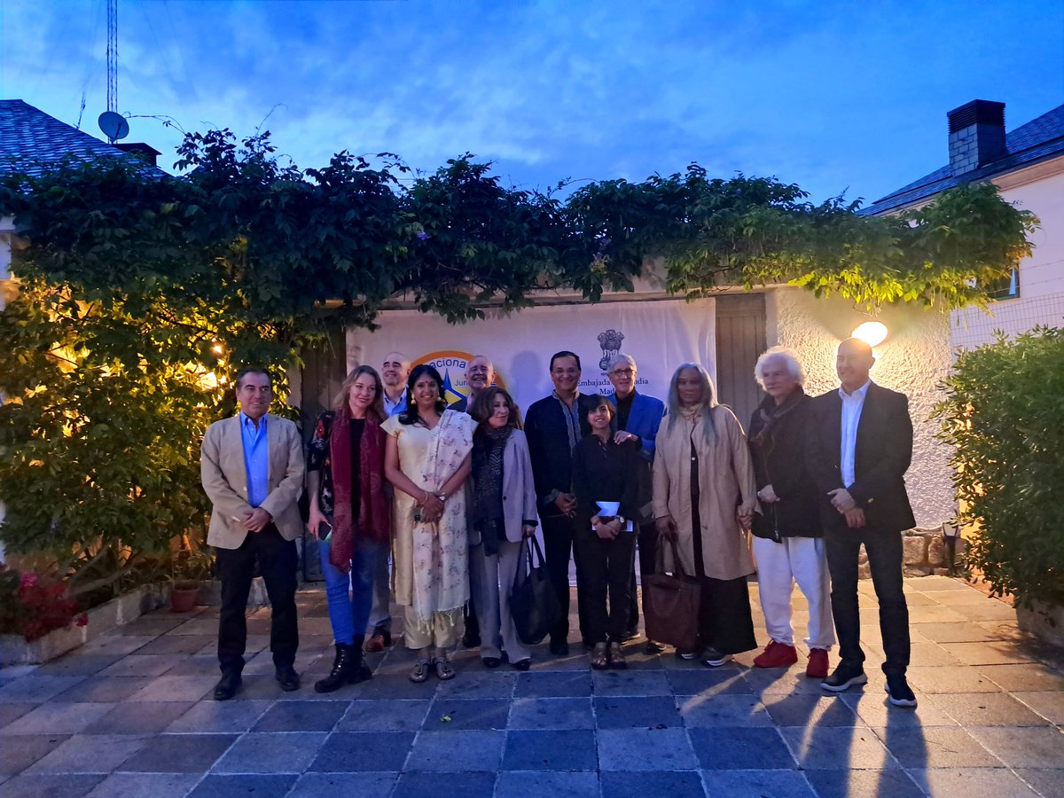 IndiainSpain's tweet photo. As a precursor to #InternationalYogaDay2023, Amb @DineshKPatnaik hosted a reception for prominent #Yoga influencers of Spain. There was a talk on the theme “Yoga and Wellbeing” followed by a brief #meditation session. The invitees also enjoyed some “Satvik” delicacies. https://t.co/ndarzfNrOI
