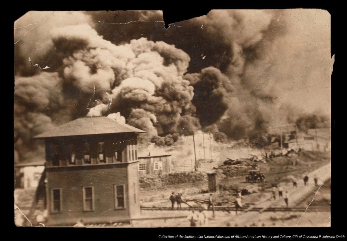 #OnThisDay in 1921, one of the deadliest racial massacres in U.S. history began in the thriving Greenwood African American community of Tulsa, Oklahoma. Black Wall Street in Tulsa, OK was destroyed by a racist mob. #APeoplesJourney #ANationsStory