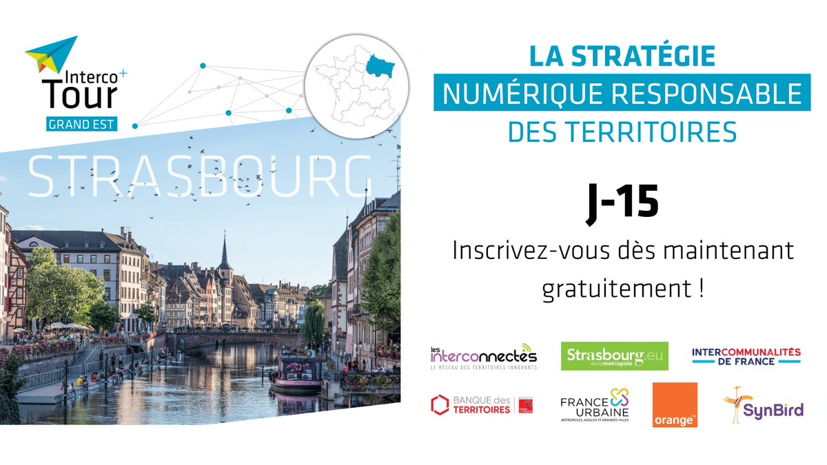 INTERCOnnectes's tweet photo. 🗓 J-15 ! Rendez-vous le 14/06 pour l'#IntercoTOUR Grand Est ! Cet évènement est organisé en collaboration avec @strasbourg sur la thématique : La stratégie #numériqueresponsable des #territoires
👉 Inscriptions : https://t.co/ZD20PZIXYy https://t.co/QTf9uUcN5d