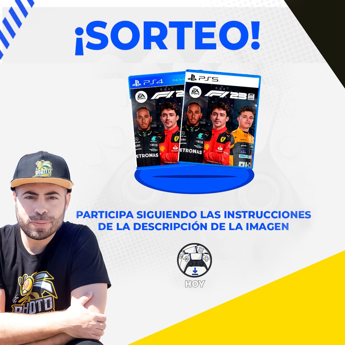 photoracertv's tweet image. 🚨SORTEO #F123 (Para PS4 o PS5)🚨

¡¡Consigue el F123 siguiendo estos 3 sencillos pasos!!

1) Seguir a @LotienesHOY y a @photoracertv 
2) Regístrate en Boosted: tinyurl.com/ywja9bzp
3) Da RT a este tweet

⌛Tiempo limitado (El ganador lo damos al terminar el GP ESPAÑA 18:00H)