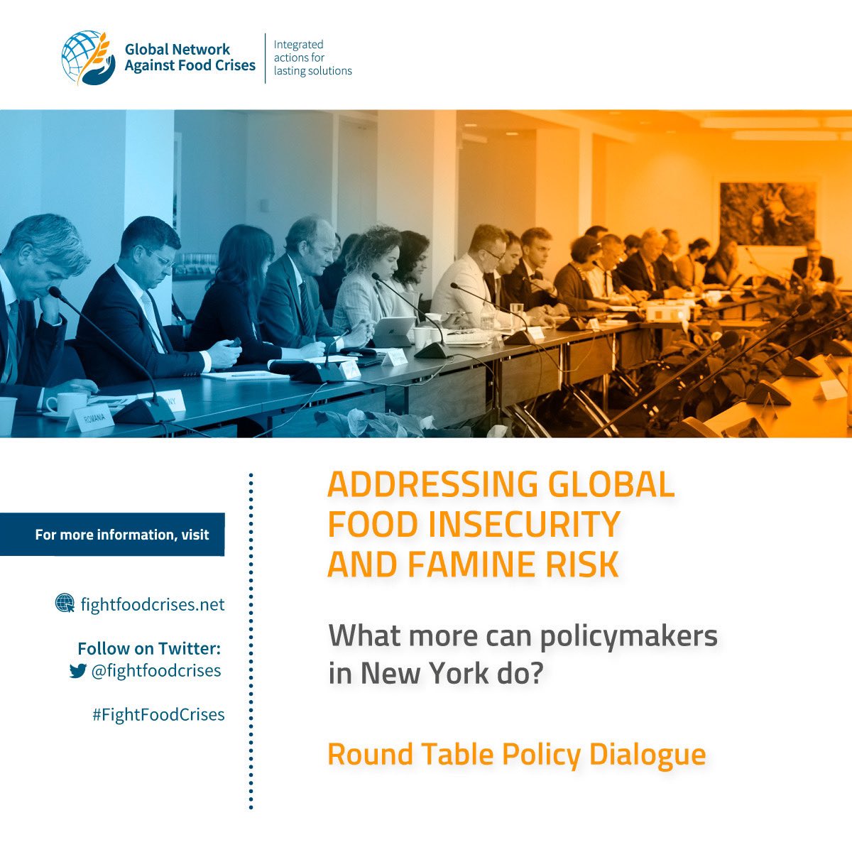 Global Network Against Food Crises (@fightfoodcrises) on Twitter photo ➡️ Our partners, <a href="/eu_partnerships/">EU International Partnerships 🇪🇺</a>, <a href="/FAO/">Food and Agriculture Organization</a>, & <a href="/WFP/">World Food Programme</a> hosted a roundtable at <a href="/UN/">United Nations</a> HQ in #NYC to examine challenges, opportunities & actions for NY diplomats to help address soaring global acute #foodinsecurity.
You can read the Chair Summary here 🔗bit.ly/NY_RT ➡️ Our partners, <a href="/eu_partnerships/">EU International Partnerships 🇪🇺</a>, <a href="/FAO/">Food and Agriculture Organization</a>, & <a href="/WFP/">World Food Programme</a> hosted a roundtable at <a href="/UN/">United Nations</a> HQ in #NYC to examine challenges, opportunities & actions for NY diplomats to help address soaring global acute #foodinsecurity.
You can read the Chair Summary here 🔗bit.ly/NY_RT