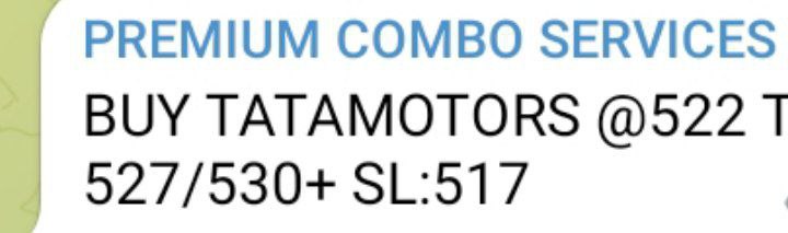 BigPandaTrader1's tweet photo. Intraday Premium #TATAMOTORS 522 TO 527+
https://t.co/ccWC3AF1Dd
MESSAGE IN "WHATSAPP" 👇👇
https://t.co/oDv8Sa5O1p
#intraday #operatorpositions #freejackpotcalls #nifty #trading #banknifty #positional #equitycash #swingtrading https://t.co/bL9OvlOslb