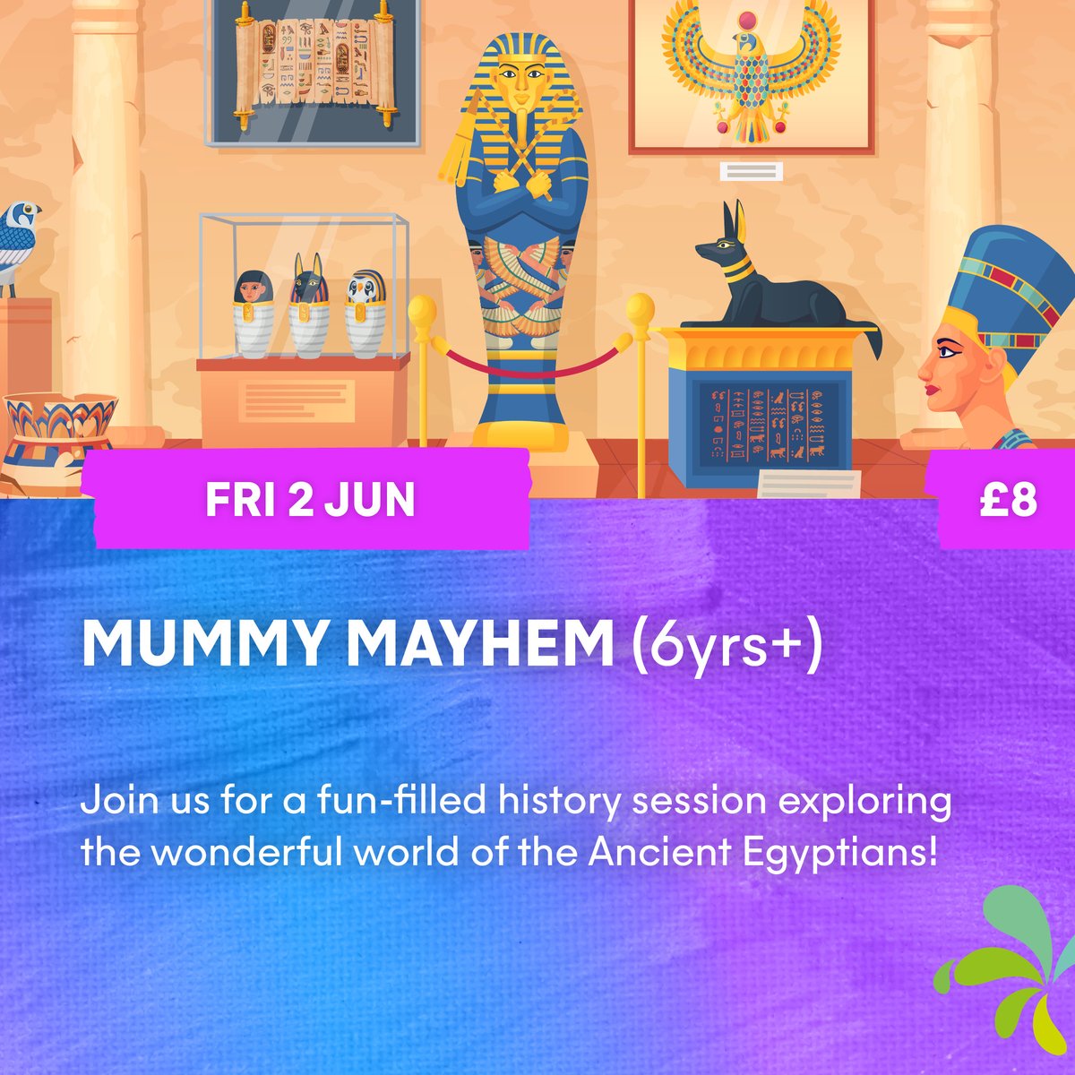 We have some spaces this Friday for our fun-filled history session exploring the wonderful world of the Ancient Egyptians! The session will finish by mummifying your very own orange using ancient techniques! Join us 10.30am or 1pm. Book tickets - wegottickets.com/event/579585