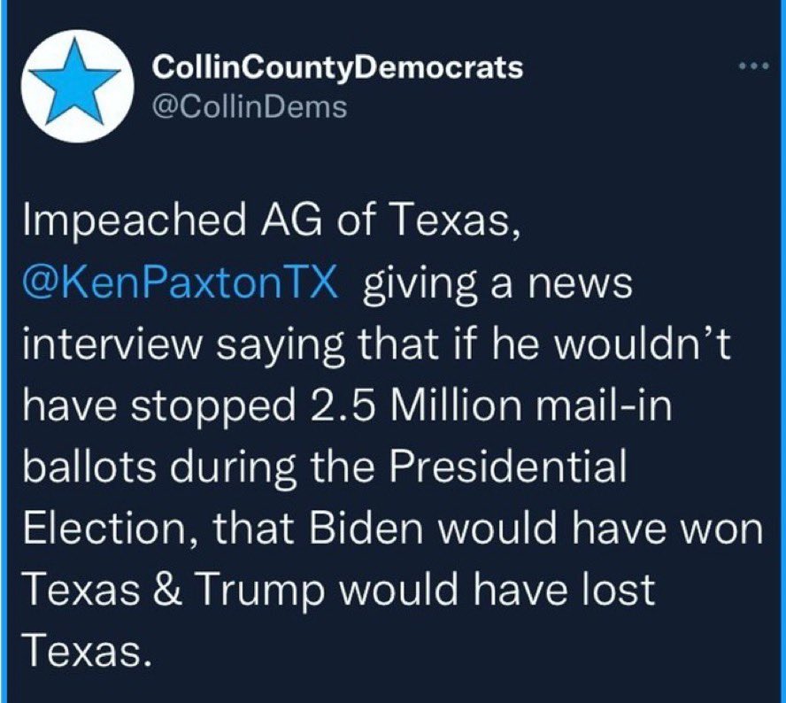 TEXAS!

We have to understand that Paxton cheated and stole our Presidential election. What other elections did he interfere with? Is Beto actually a Senator or Governor? 
How could every major city vote blue, but Republicans win? 

Demand recounts. 
#Fresh
#wtpBLUE