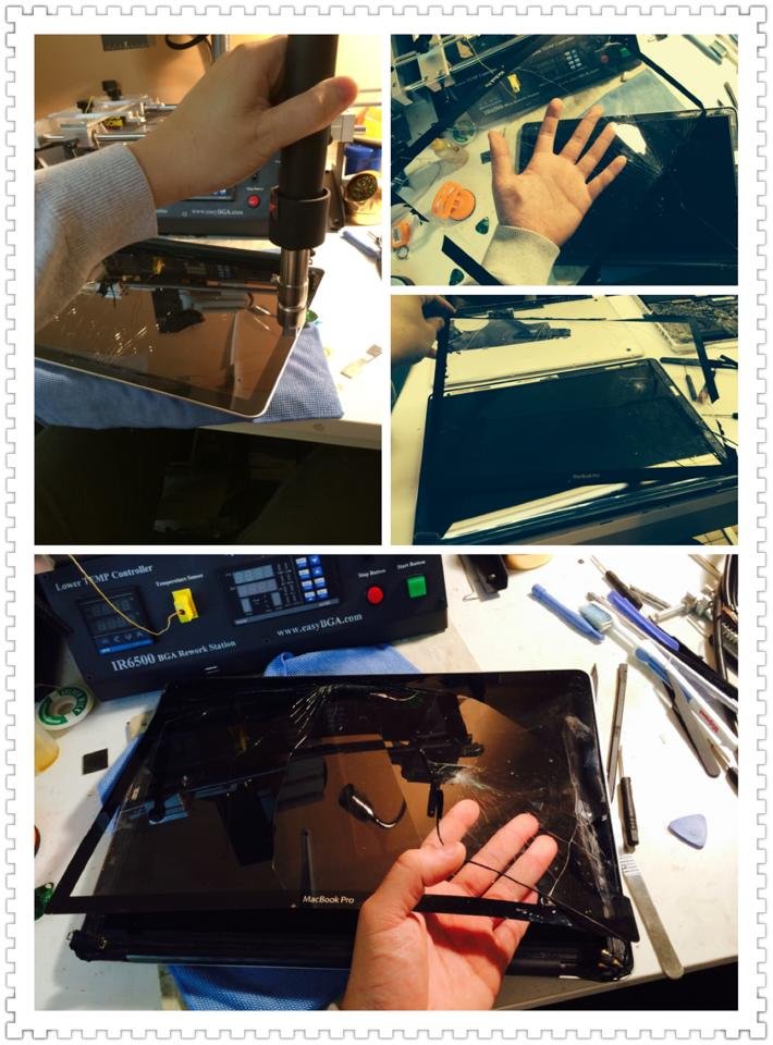 AlphaxTechX's tweet image. Cracked MacBook Pro Glass Removal