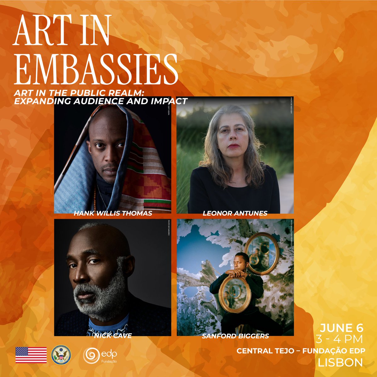 USEmbPortugal's tweet image. Celebrem o 60º aniversário do @ArtinEmbassies  connosco! Façam o pré-registo para assistir a estes painéis gratuitos em bit.ly/43g4EOI. Na próxima semana, contamos com a vossa presença! #DemocracyIs