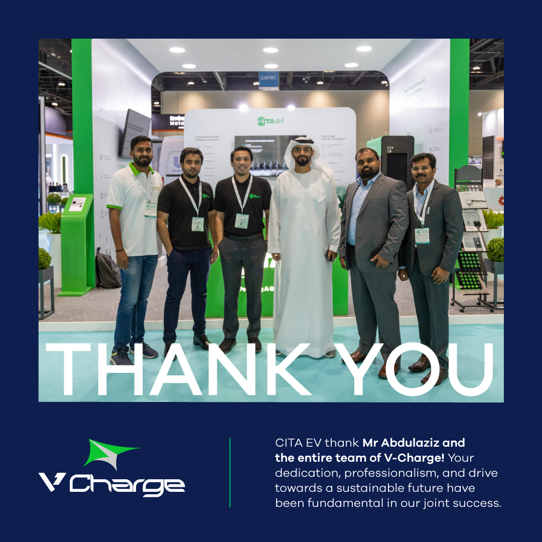 citaevcharger's tweet photo. We at CITA EV Charger are truly grateful for the strong partnership we have with V-Charge Your unwavering support and commitment to expanding the electric vehicle charging infrastructure across the UAE is not only inspiring but also transformative.
#citaev #vcharge #EVIS2023 https://t.co/dMANNvCieF