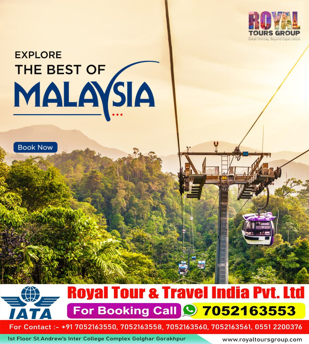 For Booking Call :- 070521 63558
info@royaltoursgroup.com
---------------------------------------

#travelagent #royalholidaysgorakhpur #Gorakhpur #kerala #keralatourism #travel #everyone #airticket #flight #agency #taxi #holiday #holidaypackages #travel #malaysia #malaysianfood