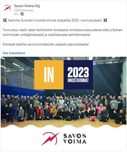 Yhdessä tekeminen ja kaverin auttaminen ovat avainsanoja. #Energiamurros ja siinä luoviminen kohti päästötöntä ja #hiilineutraalisuus2030 tavoitetta kohti jatkuu.
#savonvoima #huippujengi