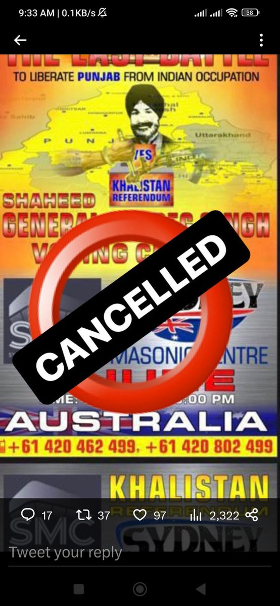 Khalistani referendum has been cancelled by Australia government. #nokhalistan #realsikhagainstkhalistan #sikhagainstkhalistan #sikhhinduunity #waheguruji #JaiShriRam