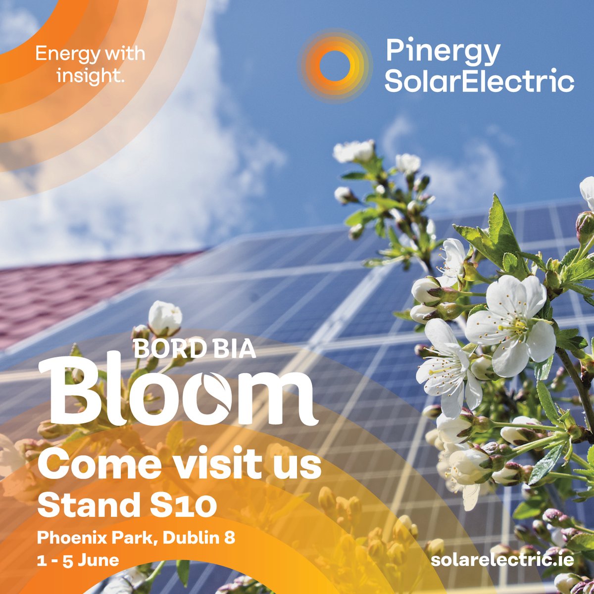 Visiting @BordBiaBloom this Bank Holiday Weekend? Pop by our stand S10 & chat to our energy experts about how to start your sustainable energy future.

There’s never been a better time to make the switch to Solar - solarelectric.ie
 
#BordBiaBloom
#EnergyWithInsight