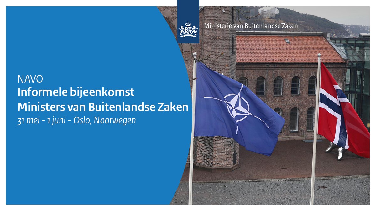 WBHoekstra's tweet photo. Neem vandaag en morgen in Oslo deel aan de informele bijeenkomst van #NAVO ministers van Buitenlandse Zaken in Oslo. Goed om hier met collega’s te spreken over de trans-Atlantische veiligheidssamenwerking, de aankomende NAVO-top in Vilnius, en onze steun aan Oekraïne. #ForMin 1/3 https://t.co/L7Q4y2ofbh