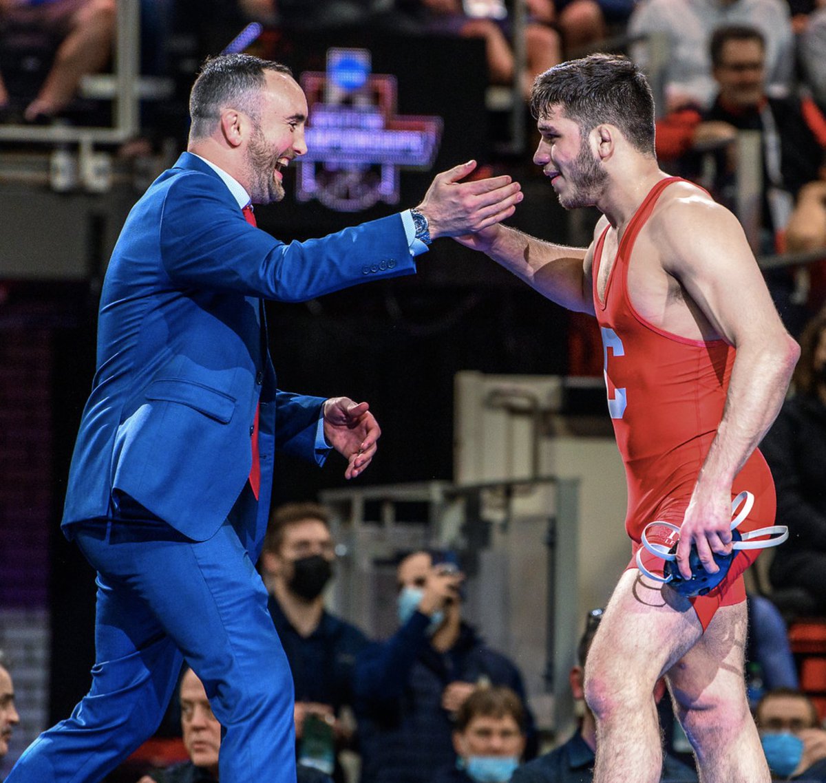 BigRedWrestling's tweet photo. Class of '23, @YianniD_LGR

One of the greatest college wrestlers ever
115-2
4x NCAA &amp; EIWA Champ
World🥈

We are thrilled that Yianni is staying in Ithaca to train to be a World &amp; Olympic Champ

Yianni will help coach the Spartan Combat Agoge (greyshirts)

#yellcornell #gobigred https://t.co/wfmFVSNvc5