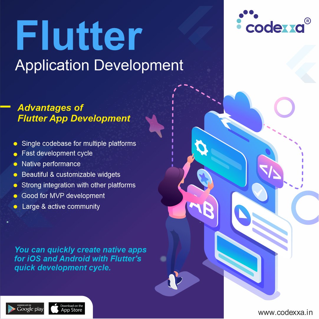 With Flutter's development cycle, you can produce apps for iOS and Android in a timely manner. Contact Codexxa Business Solution  for Flutter App Devlopment.

codexxa.in

#codexxa #app #mobileapp #mobileapplications #mobileappdevlopment #flutterdeveloper #flutterapp