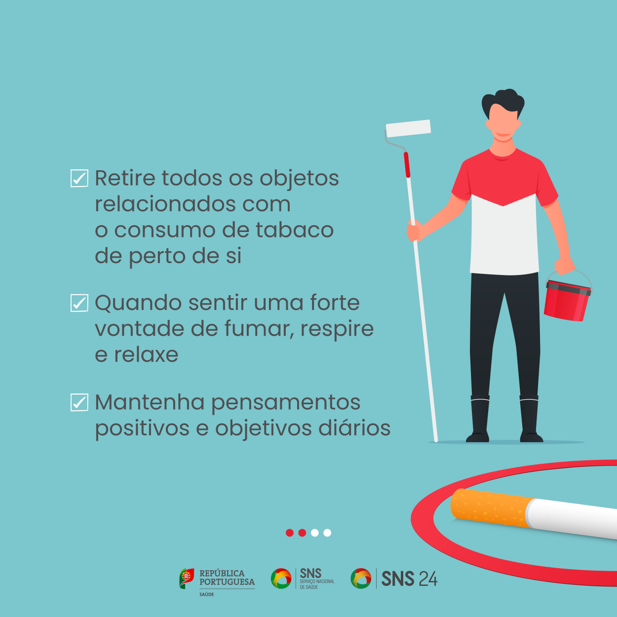SNS_Portugal's tweet photo. Quantas mais vezes tentar parar de fumar, mesmo que a seguir recaia, maior é a probabilidade de conseguir abandonar definitivamente o tabaco. Saiba mais no SNS 24: https://t.co/zIcH5juZxq 🚬❌ #Saúde #SNS #NãoFumador #Tabaco #SemTabaco https://t.co/aXjYBDzNE0