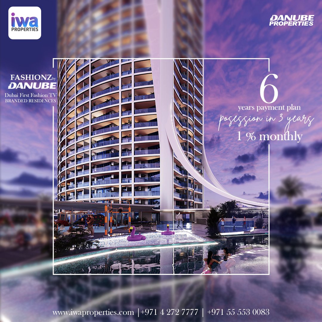 Embark on a six-year plan towards luxury living at Jumeirah Village Triangle. With only 20% advance and 1% monthly installments, make your dream home a reality.
for more details : +971  55 553 0083
 #JVT #LuxuryLiving #Dubairealestate #FashionzbyDanube #latestproperties 👌