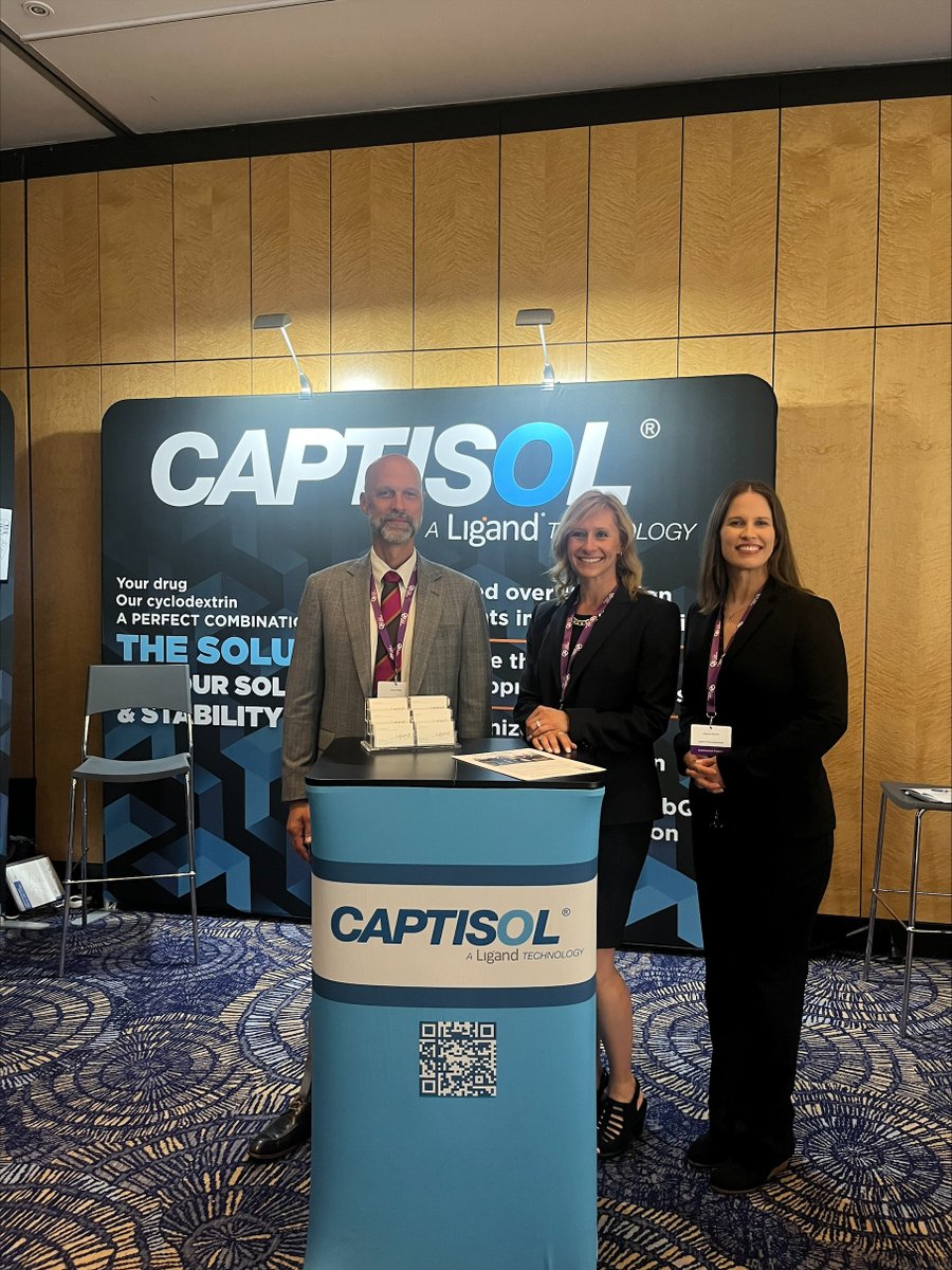 Ligand_LGND's tweet photo. Day 1 #DDFSummit in Berlin. Stop by booth #6 to chat with the #Captisol team about the latest Captisol-enabled product approval https://t.co/3oHTUNcK2u