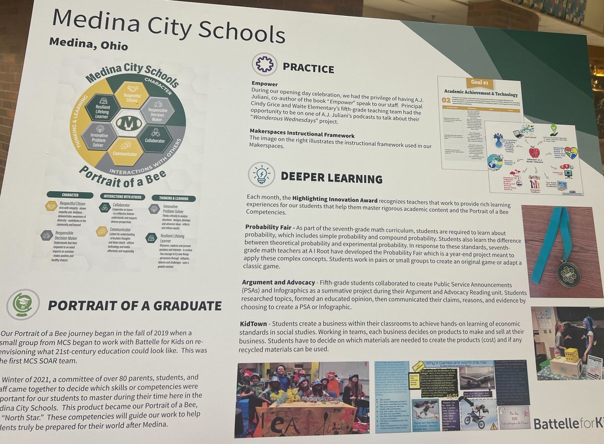 So much excitement this morning in Medina City Schools! The Medina Bees are swarming- Portrait to Practice teacher exhibition setting up in the gymnasium- 150+ educators arriving for a morning of prof'l learning! #PortraitofaGraduate