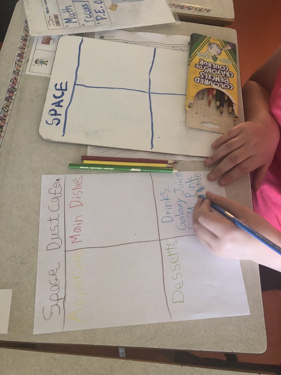 MsBall17's tweet photo. Today to help us practice our skills of adding and subtracting decimals, we created menus and got our classmates order! We determined the total cost, added tip, and calculated the change we had to give back. Some tips were VERY generous 💰💸🤑🍔🍕🍟🍜🥟🍪🍩 https://t.co/gbssb1CKSJ