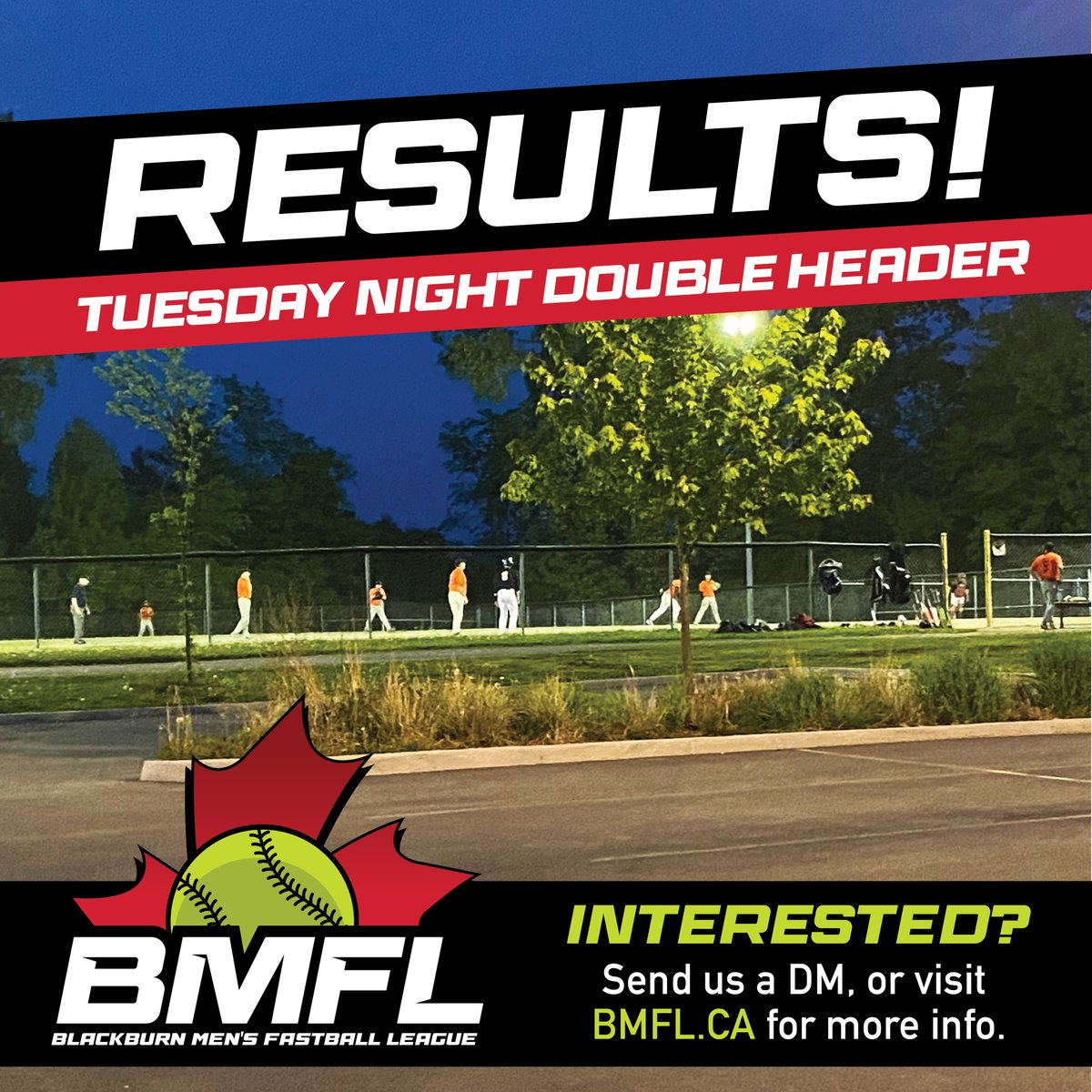 BMFLFastball's tweet photo. Los Caballos 12
WP - Will Lowe
HR - Elvin Gomez, Juan Morales

Blue Jays 3
P - Andre Mainville &amp; Marv Fletcher
HR - Andy Barber
_______________________________

Rogues 6 
WP - Nick Bowman (Braves spare)
Marcel Mondoux walkoff single

Bandits 5 
P - Max Lalonde https://t.co/Yn82kJvRar