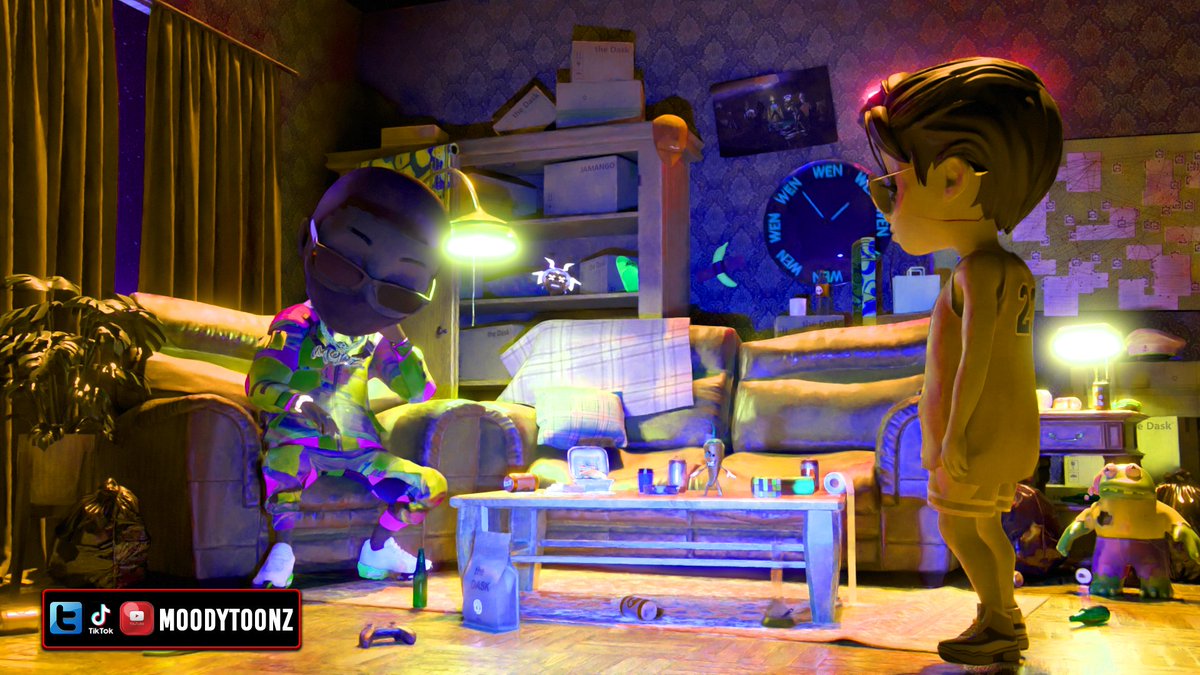 moodytoonz247's tweet photo. #Skillybagz had to pass thru @The_DASK room &amp; rep 4 #moodytoonz + @TheModzKids, big shouts @The_DASK for this backdrop scene, the lighting is a madting, this the best one yet. Blessup my @ChillingChiliz fam, whats Chili upto on tht table, Anyway bigup all who got in the room #LFG https://t.co/DxgPYDVBQh