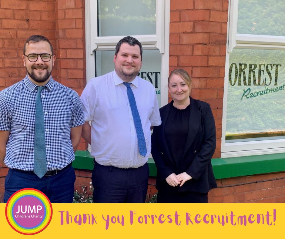 A big, warm, JUMP Thank You to Forrest Recruitment in Warrington who recently chose to support Jump Children's Charity with a £1000 donation!
We are so grateful for your support and can't wait to put the money towards creating and capturing precious memories.

#charitysupport