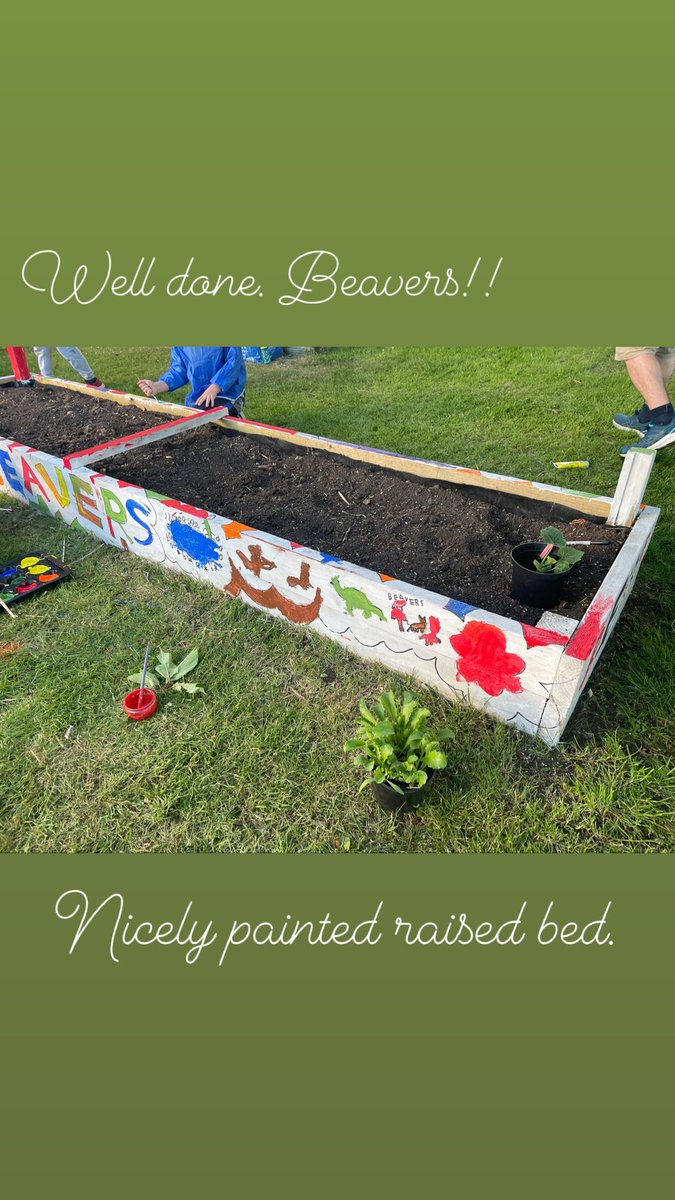StarbankPark's tweet photo. Some inspirational decorations from our Beavers on their raised bed. Also planted with kale, lettuce, leeks and courgettes all sown. Great work!! @StarbankPark #artinpark #communitygroup #channelyourcreative #raisedbeds https://t.co/WZ0gu2uzZP