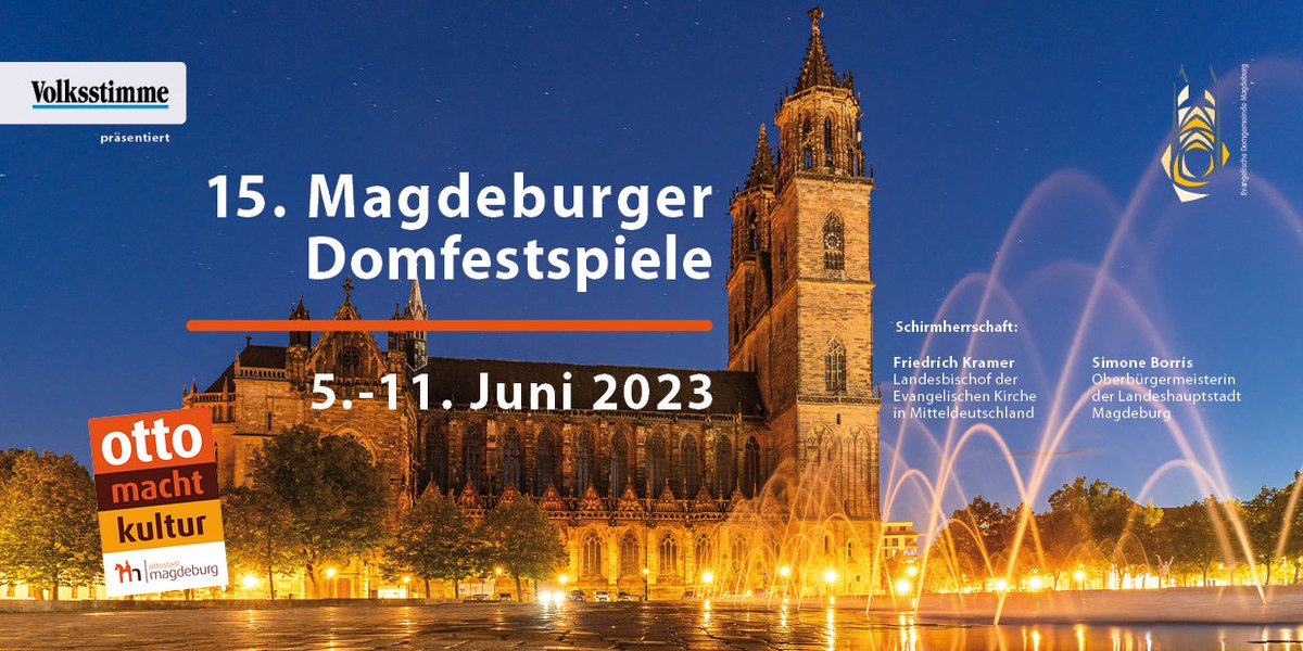 Am 5. Juni starten die 15. Magdeburger Domfestspiele.
Eintrittskarten exklusiv bei #biberticket und an der Abendkasse.

#Magdeburg #ottostadt <a href="/Ottostadt/">Ottostadt Magdeburg</a> @Dom_Magdeburg #MagdeburgerDomfestspiele

stadtmarketing-magdeburg.de/de/pro-news/ma…