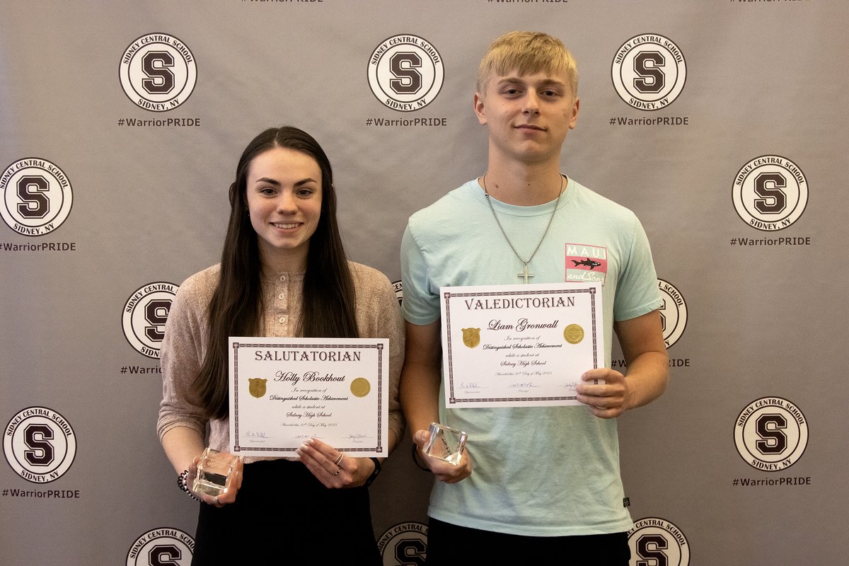Sidney CSD honored its valedictorian Liam Gronwall and salutatorian Holly Bookhout for the Class of 2023 on Tuesday afternoon.

For more, please visit our website at: sidneycsd.org/protected/Arti…....

 #SidneyPRIDE #SidneyCSD <a href="/ebullock30/">Eben Bullock</a> @KerrieJohnston2  <a href="/MaggieMcNamara7/">Maggie McNamara</a>