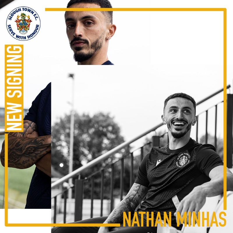 sloughtownfc's tweet photo. How about a striker who's scored 52 league goals in the last two seasons? 💥

Welcome to Slough Town, Nathan Minhas! ✍️

📷 @georgebeckphoto 

#OneSlough
