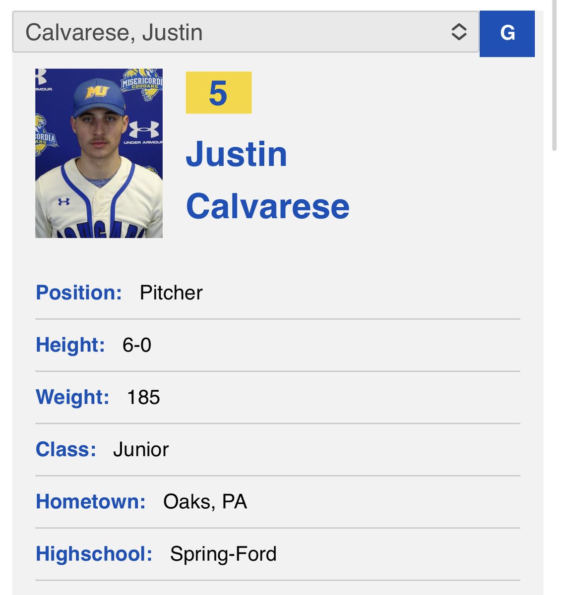 Congrats to ⁦<a href="/Misericordia_BB/">Misericordia Baseball</a>⁩ for going to the World Series and the 3 Spring-Ford alumni who helped the Cougars on a great season! Still not done yet ⚾️🏆 💪