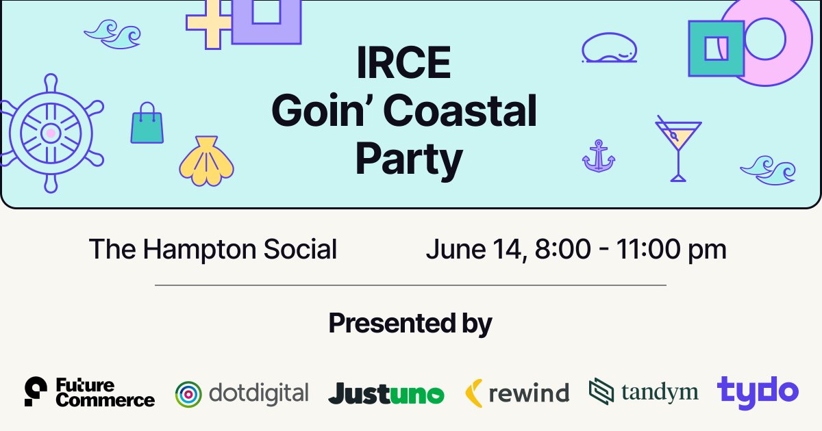 Who else is headed to Chicago for #IRCE in 2 weeks? We'd love to see you at the evening event we are co-hosting with @TydoTweets, @dotdigital, @justunosocial and @rewind. Drinks are on us! Here is the link to register - hubs.la/Q01RKVMJ0 #ecommerce #party