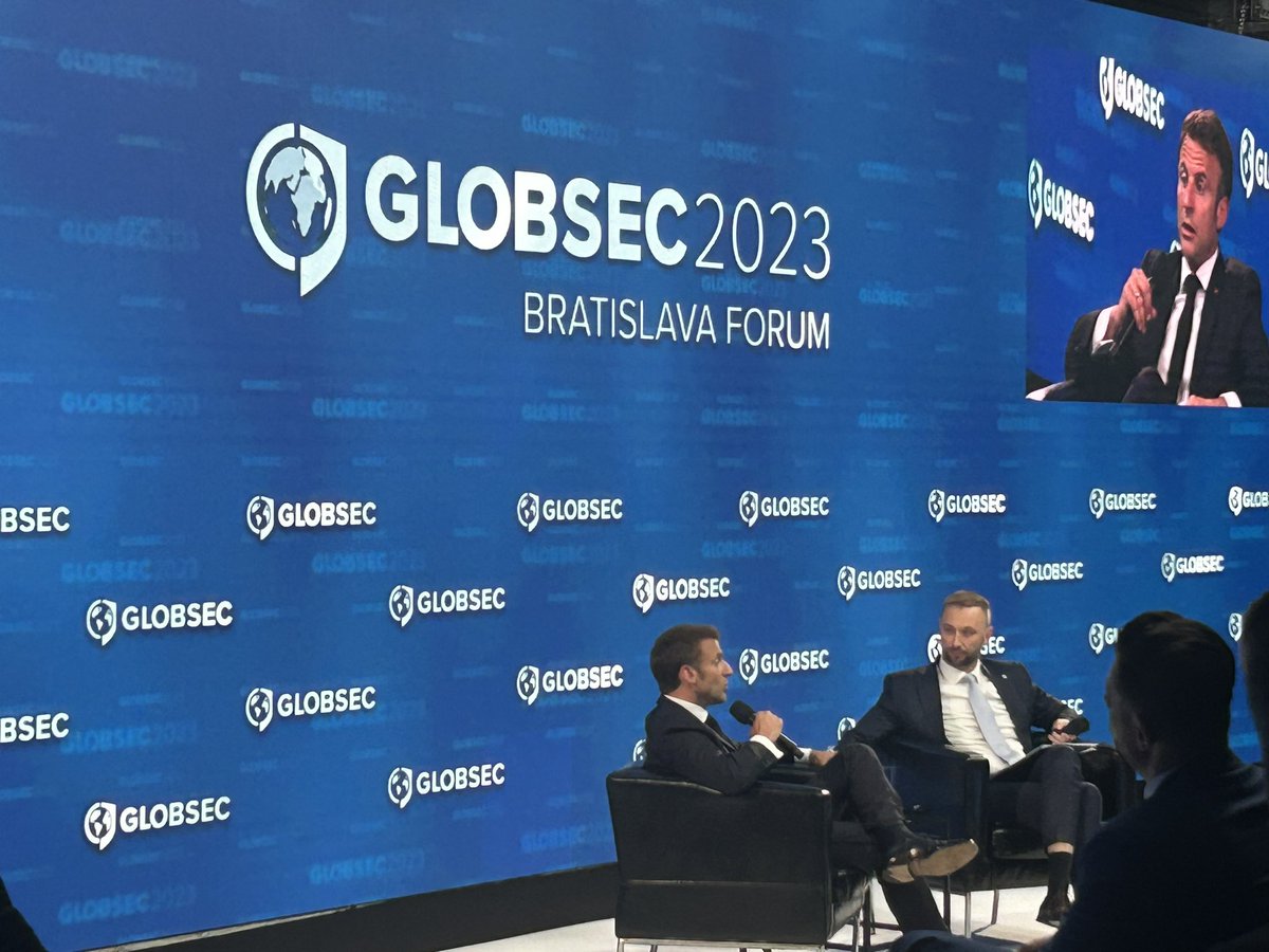 “We need to build something between security guarantees to Israel and full fledged NATO membership. We won’t get consensus on membership in Vilnius. But we need something tangible, clear and concrete. We need a path toward membership.” @EmmanuelMacron on #Vilnius #GLOBSEC2023