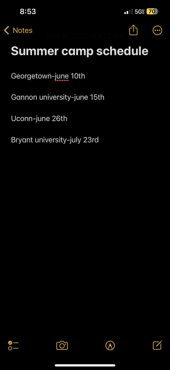 List of camps i will be attending over the next few weeks blessed to receive each opportunity!!