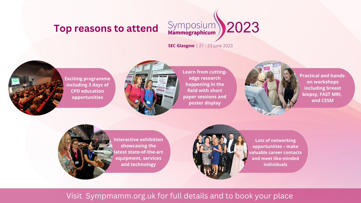 With 5 days to go until #SympMamm2023, we're reminding you of the top 5 reasons to attend this fantastic event!

Register now before its too late!

#breastimaging #breastradiology #breastcancercare #breastphysician #conference #mammography #breastmri #breastdisease
