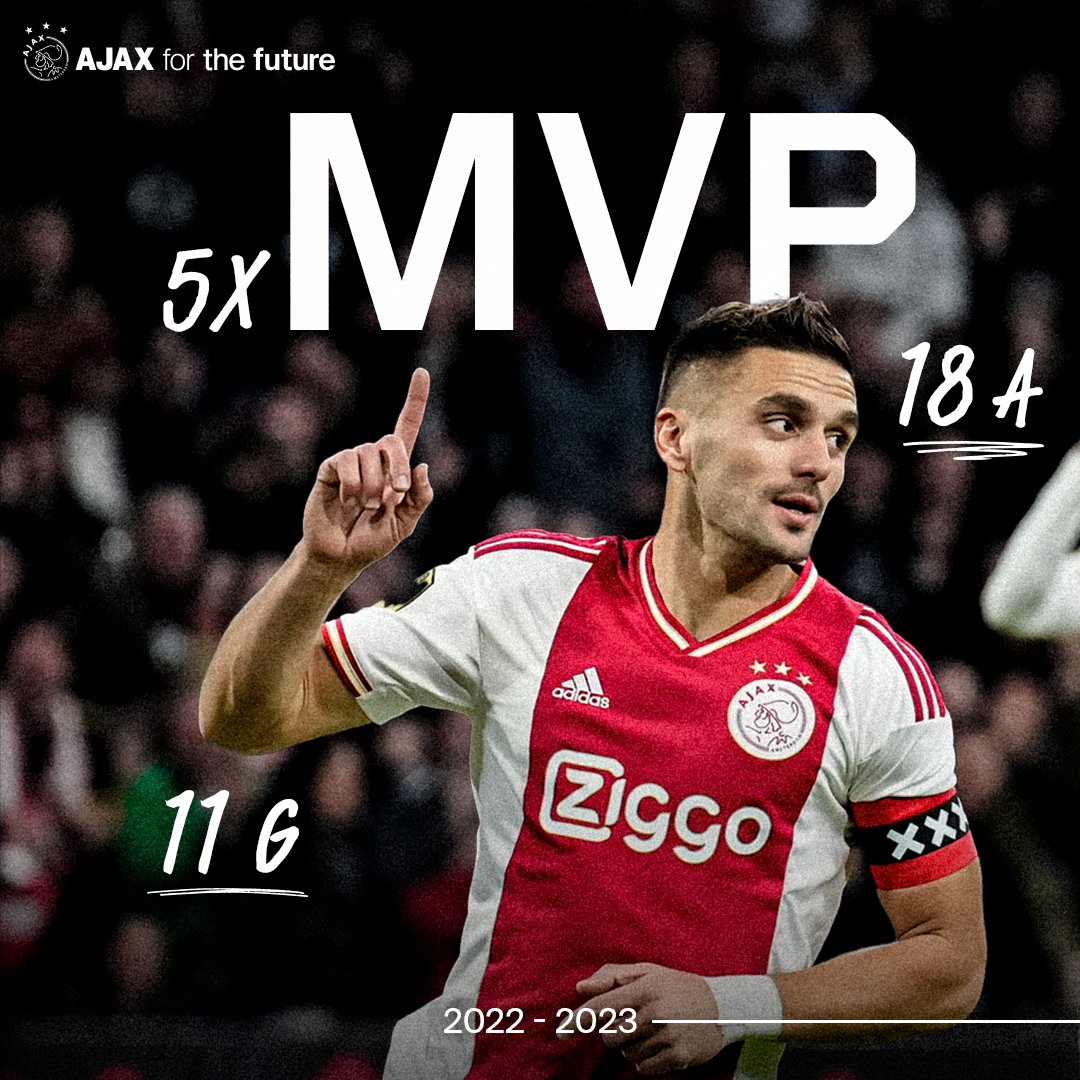 AFCAjax's tweet photo. Season 18/19: MVP of the Eredivisie
Season 19/20: MVP of the Eredivisie
Season 20/21: MVP of the Eredivisie
Season 21/22: MVP of the Eredivisie
Season 22/23: MVP of the Eredivisie

Tadic arrived in the summer of 2018 🐐