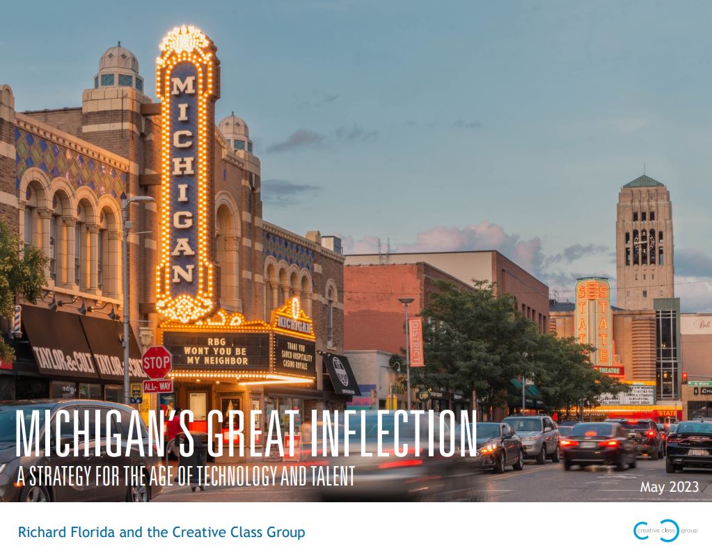 RipRapson's tweet photo. Richard’s @Creative_Class was commissioned to assess the state of Michigan’s economy &amp; how it can position itself to take full advantage of the opportunities of technological transformation, the knowledge economy &amp; new mobility platforms. The report will be unveiled at #MPC23. https://t.co/BLK6RyMYRW