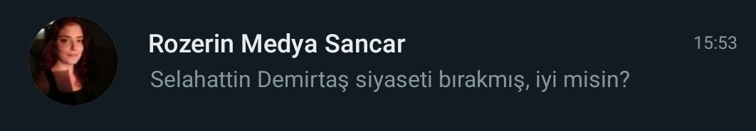 Bu mesaj kimden geliyorsa ona aitsin